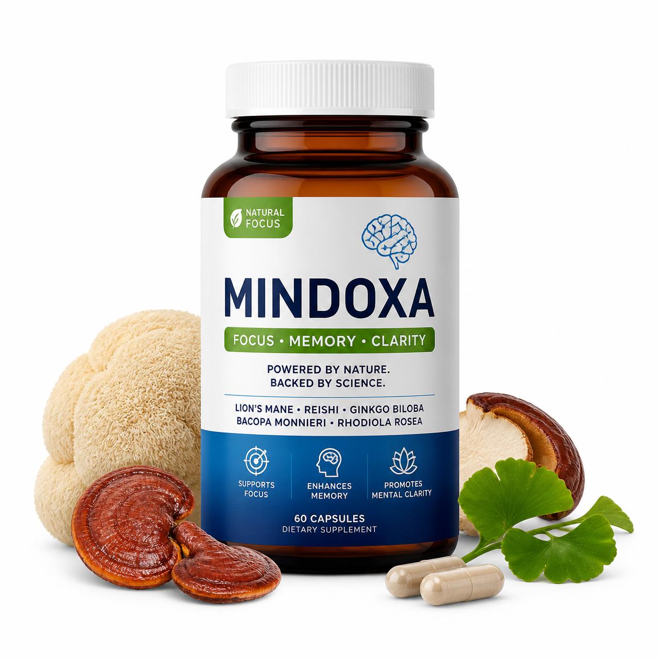 Mindoxa brain support supplement bottle